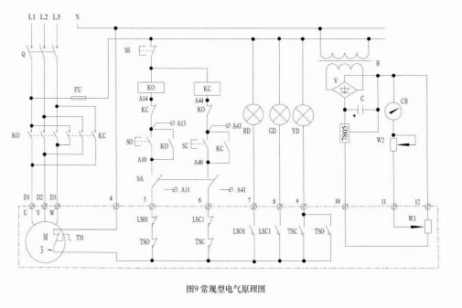 部分回转常规型电气原理图